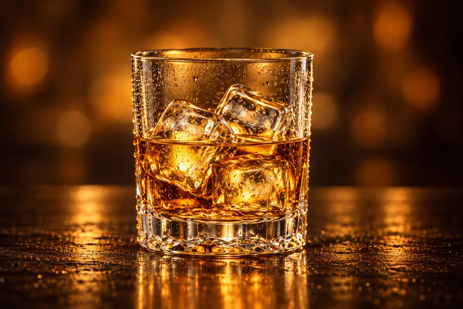 Whiskey z ledom v nizkem kozarcu